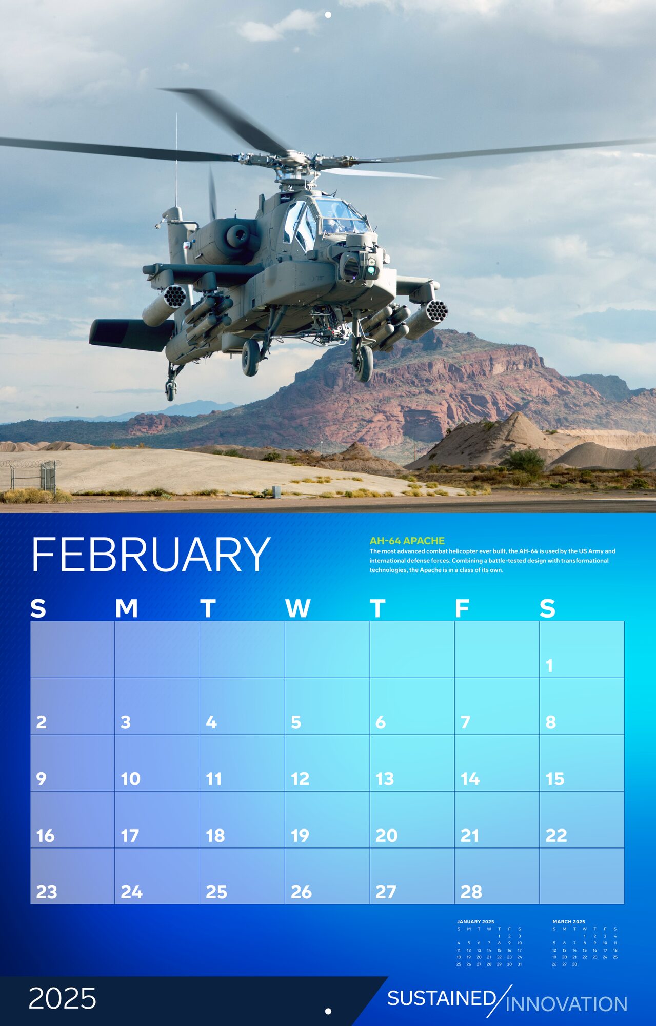 February. AH-64 Apache.