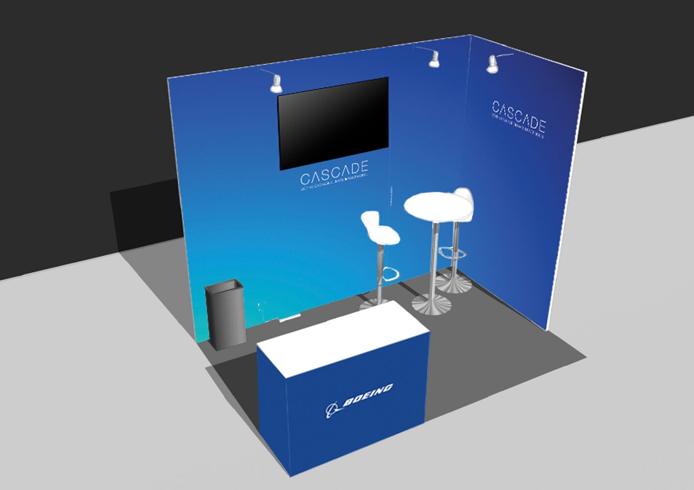 Booth mockup, side