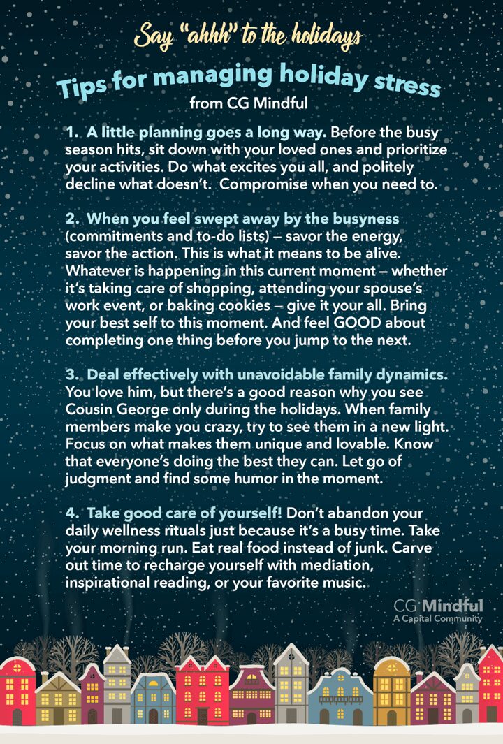 Tips for managing holiday stress