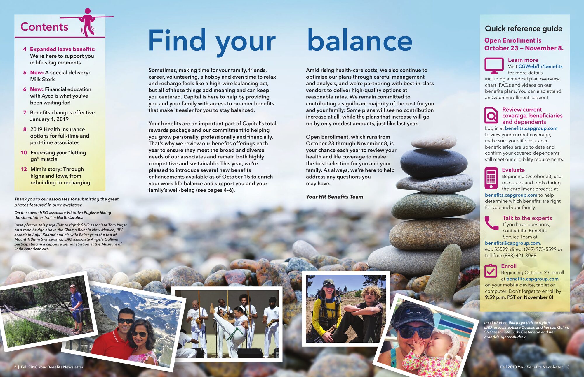 Open enrollment newsletter spread