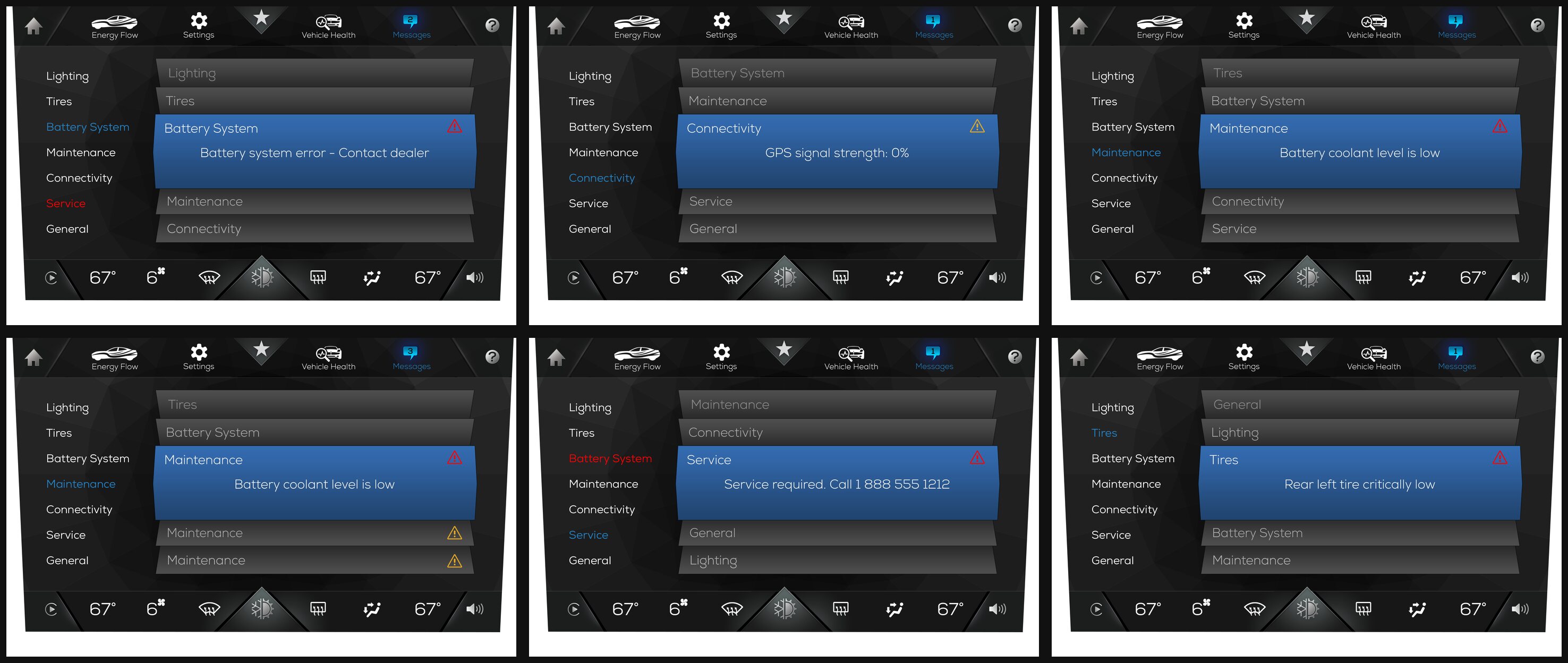 Message center states