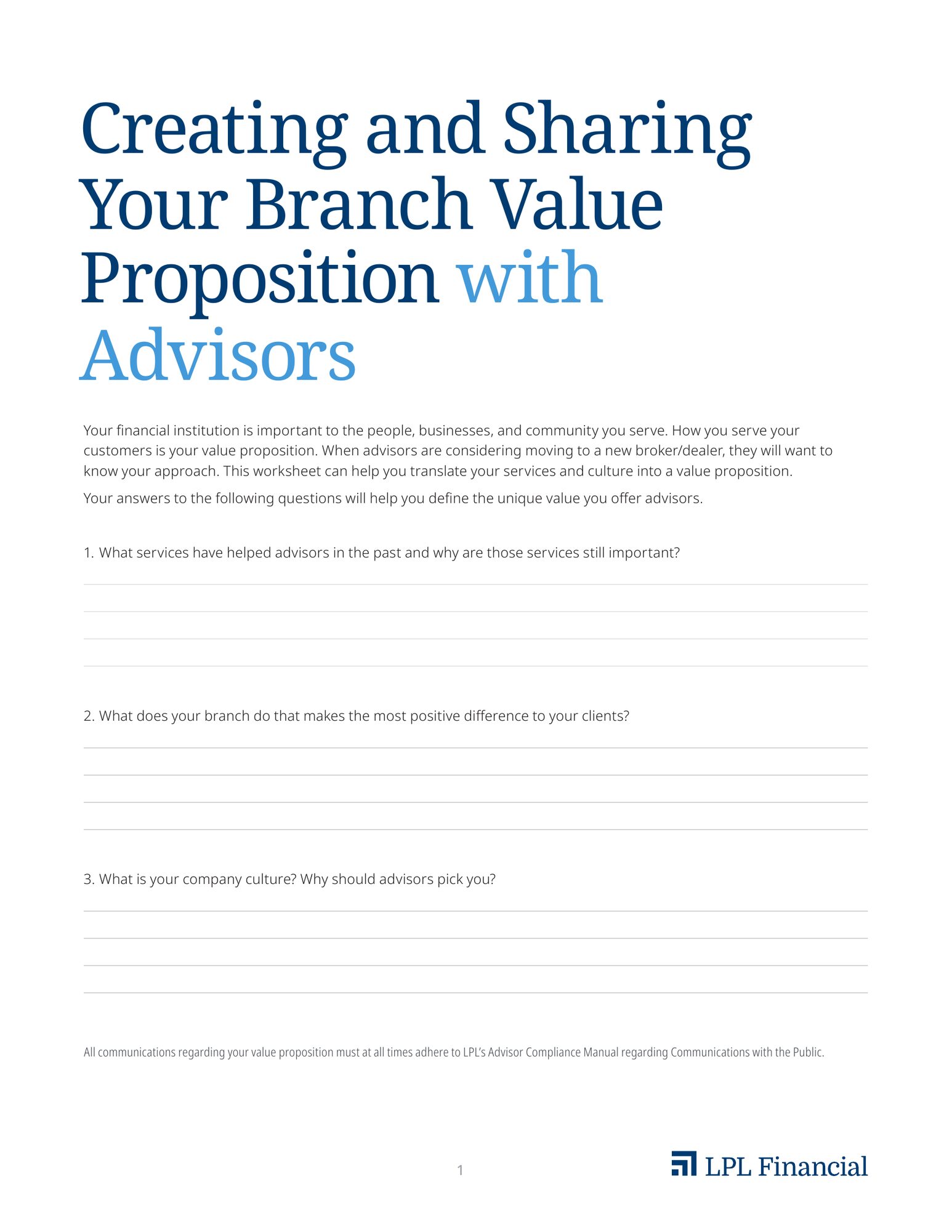 Five steps to a branch value proposition
