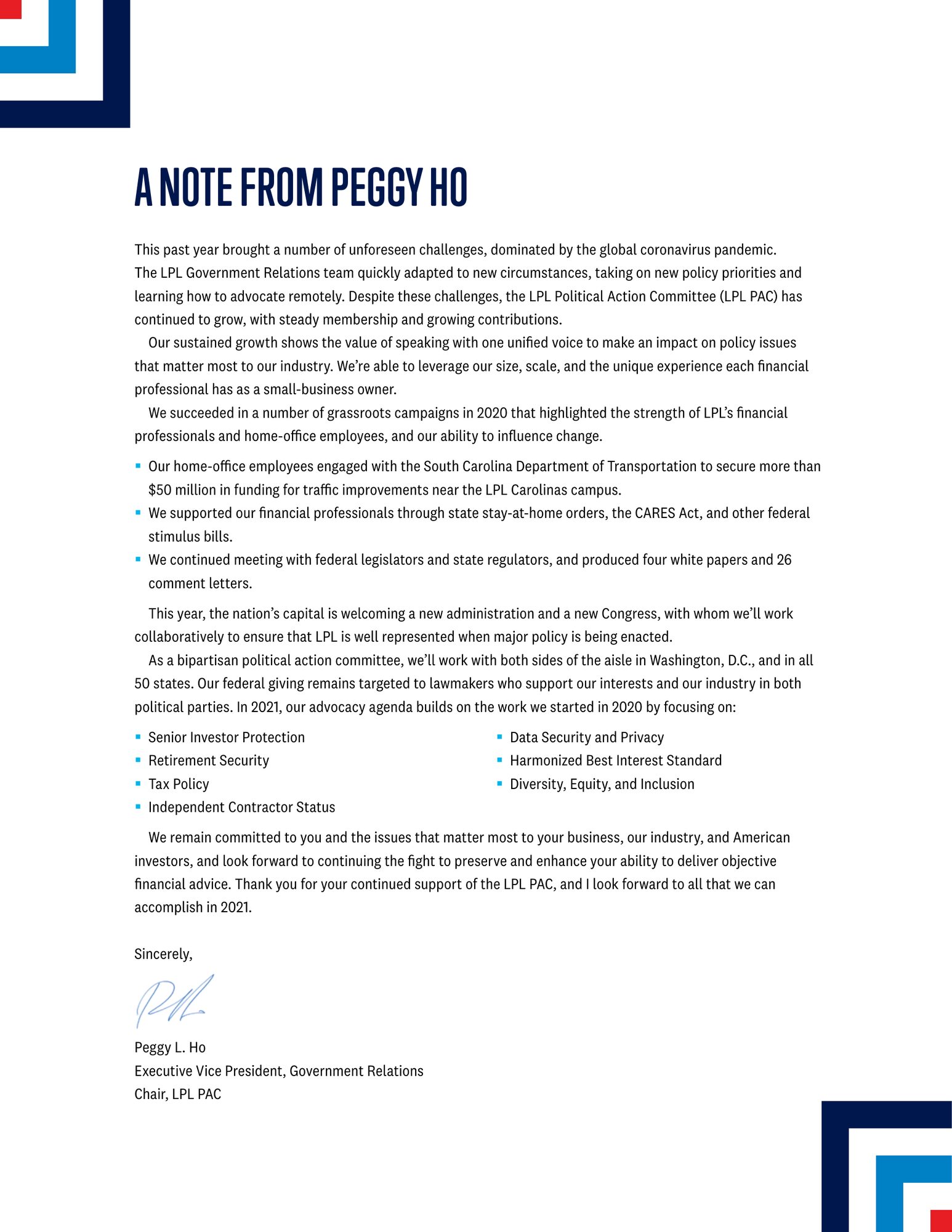 A note from the chief legal officer