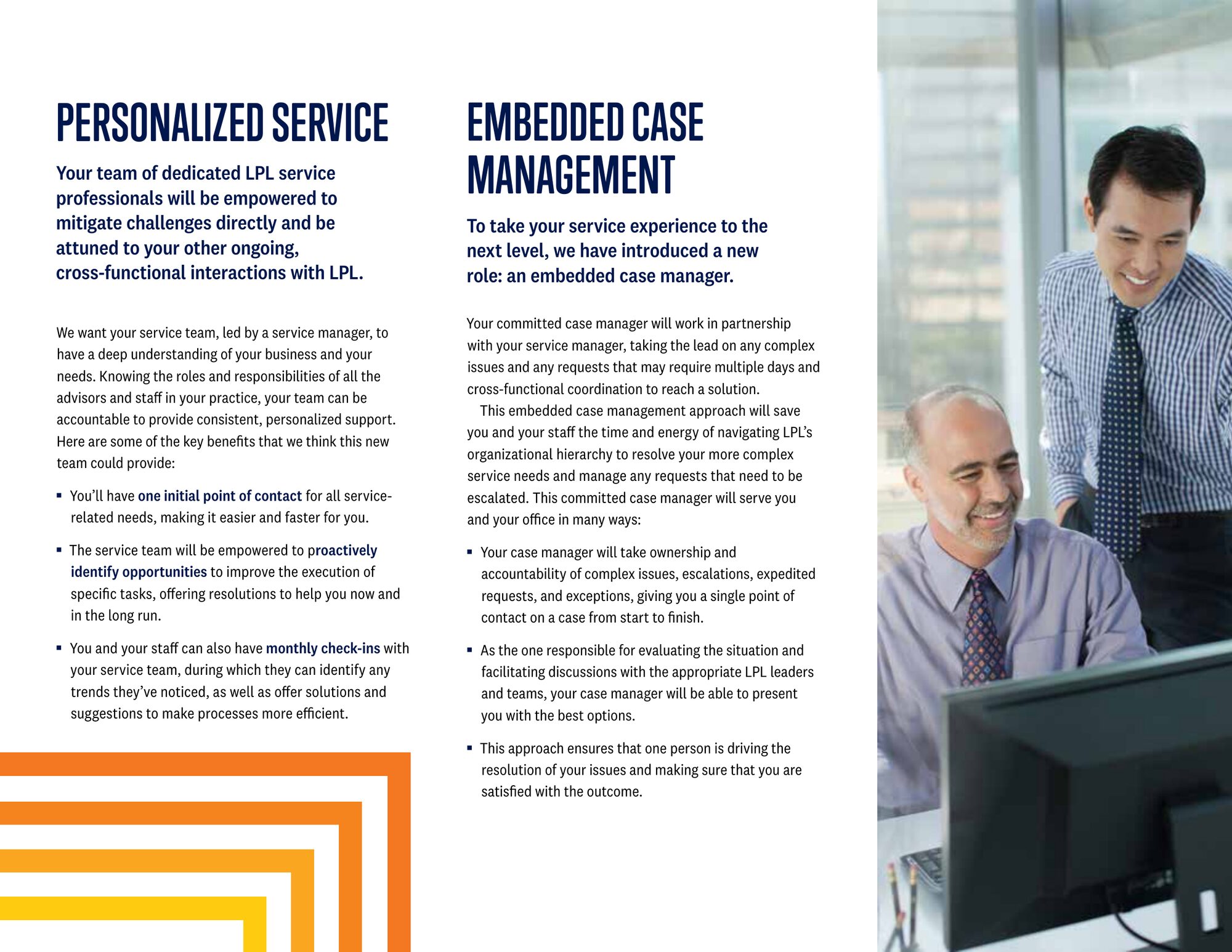 Personalized service and embedded case management