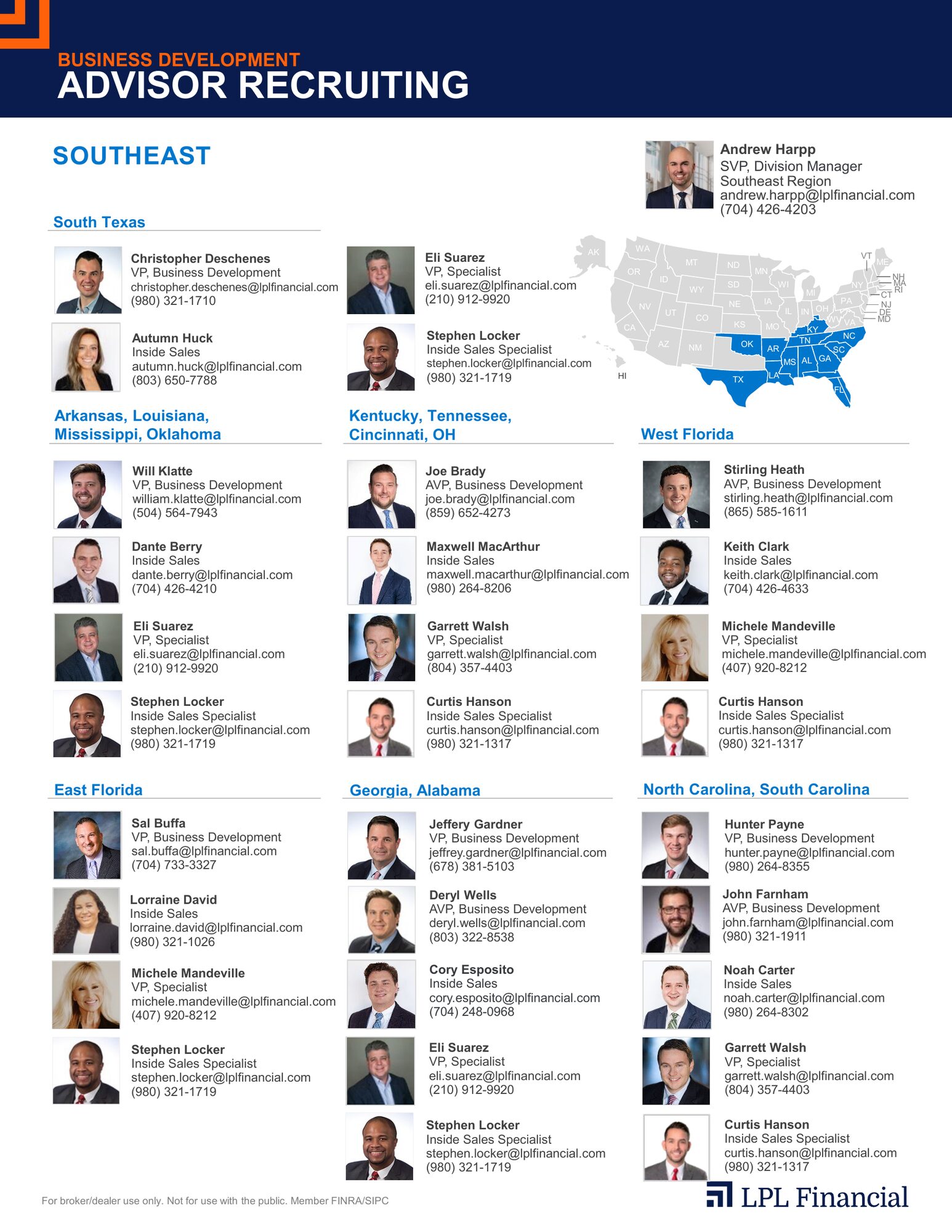 Advisor recruiting territory map