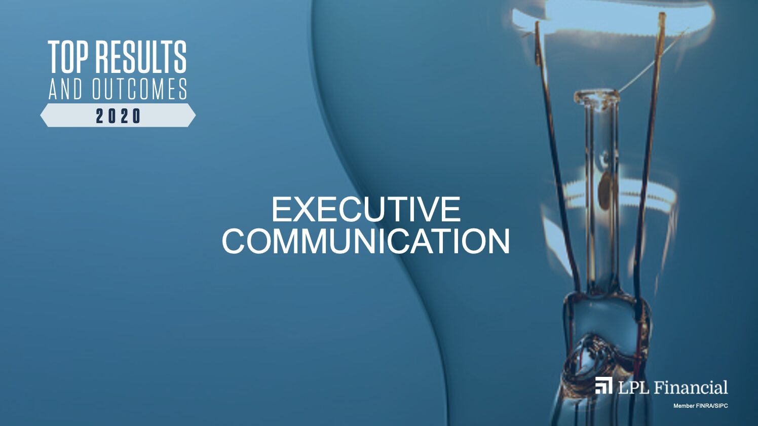Section opener. Executive communication.