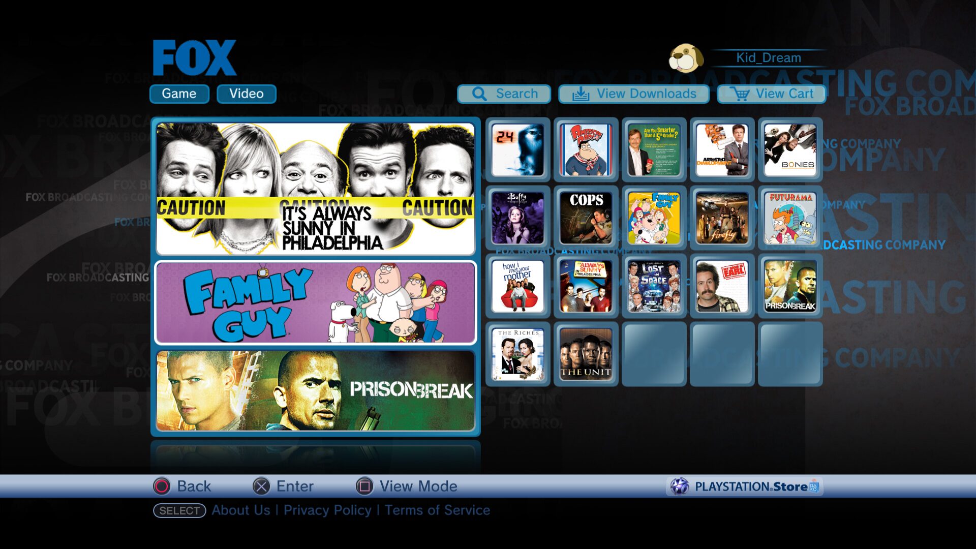TV channel page