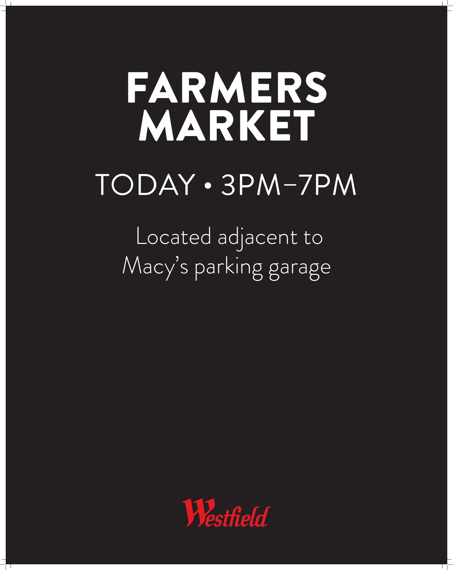 Farmers market A-frame. 22 x 28 in.