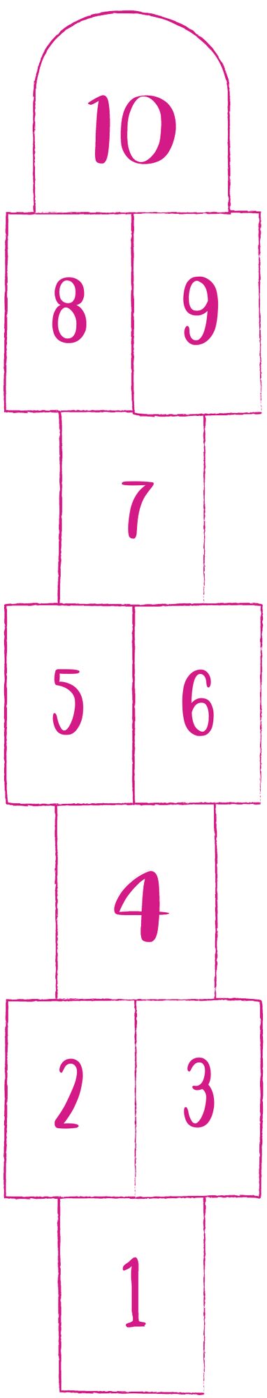 Hopscotch floor decal. 2 x 10.5 ft.