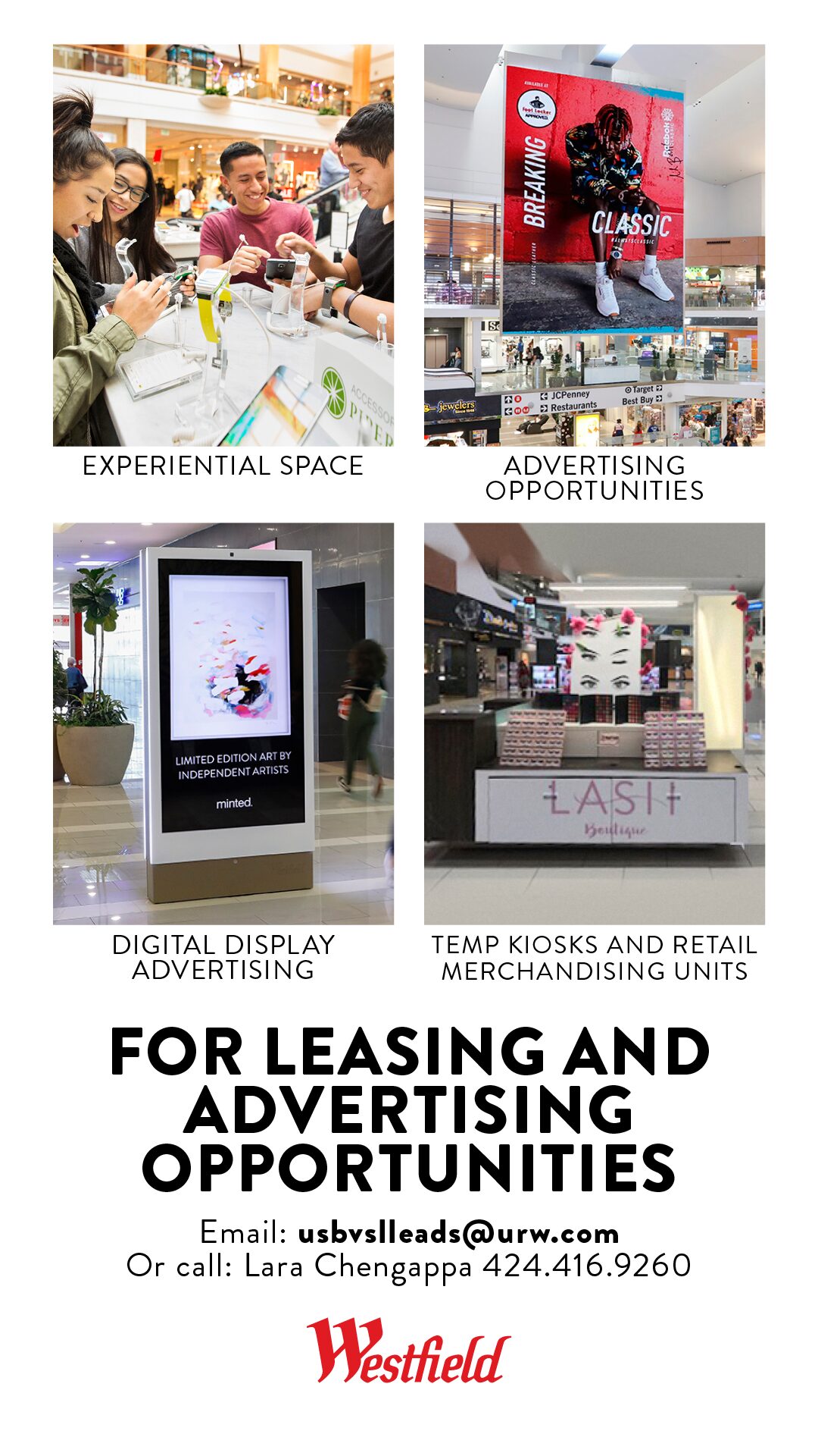 Leasing. Eye-level screen.
